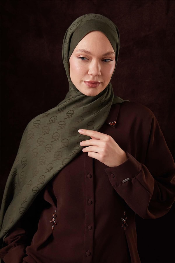 LevidorHaki LVD Baskılı Naia Jakar Şal