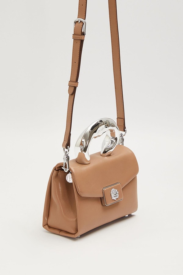 LevidorHaki Metal Aksesuar Tokalı El Çantası