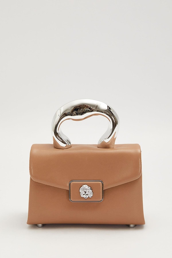 LevidorHaki Metal Aksesuar Tokalı El Çantası