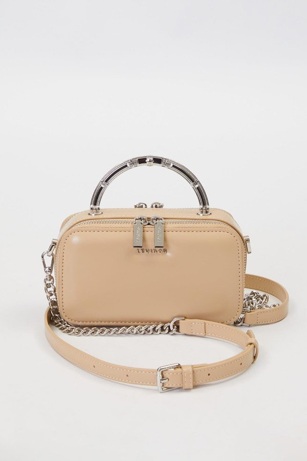 LevidorHaki Metal Askı Detay Omuz Çantası