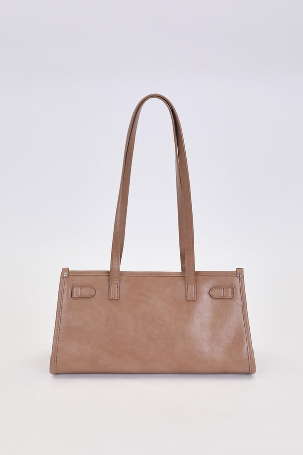 LevidorHaki Metal Kilit Charmlı Omuz Çantası