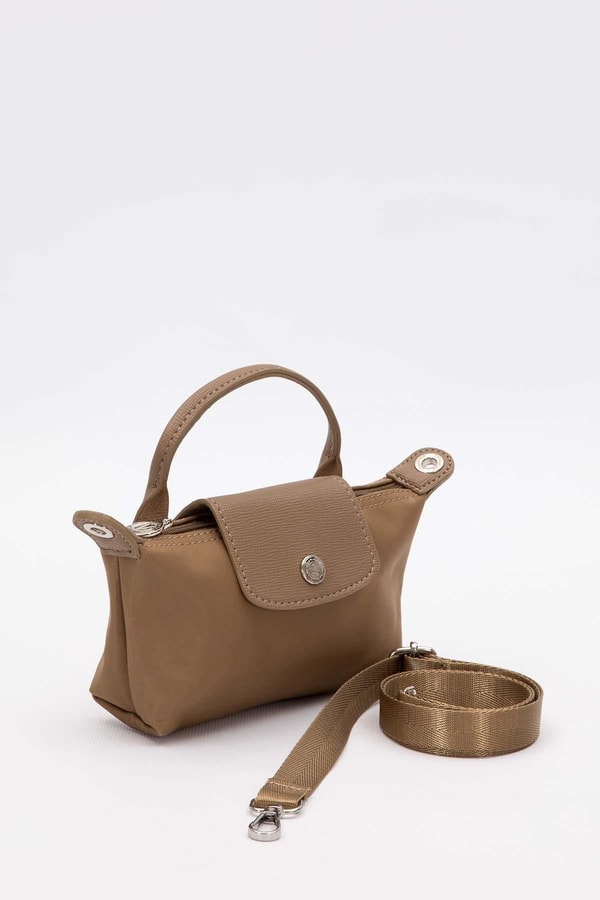 LevidorHaki Mini Boy Deri Kapak Detaylı El Çantası