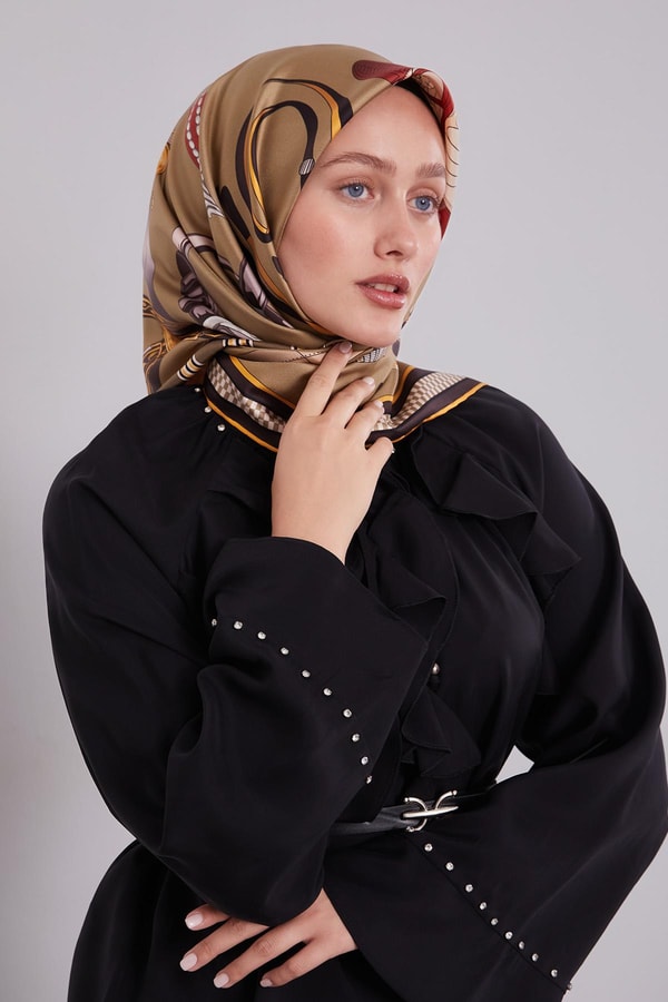 LevidorHaki Twill İpek Eşarp Lunera Koleksiyonu