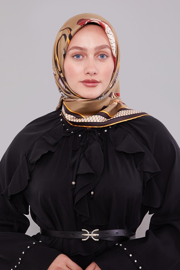 LevidorHaki Twill İpek Eşarp Lunera Koleksiyonu