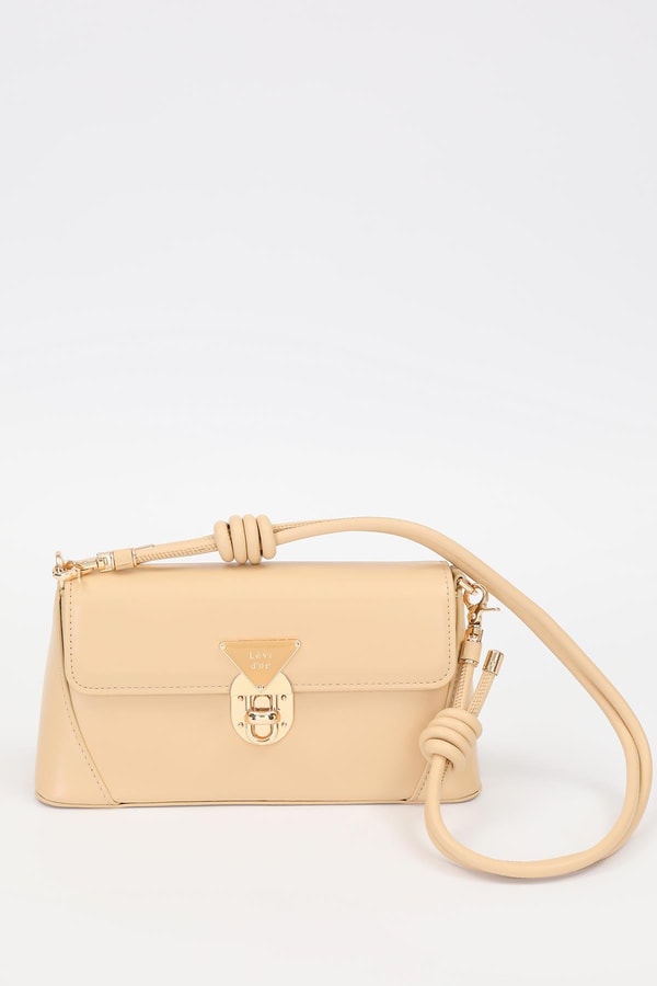 LevidorHaki Üçgen Kilit Detaylı Omuz Çantası