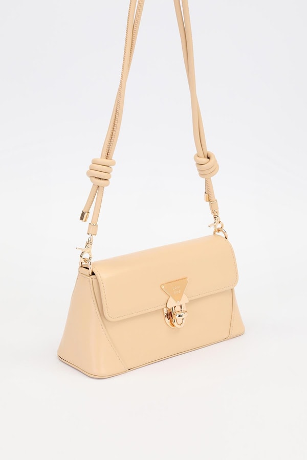 LevidorHaki Üçgen Kilit Detaylı Omuz Çantası