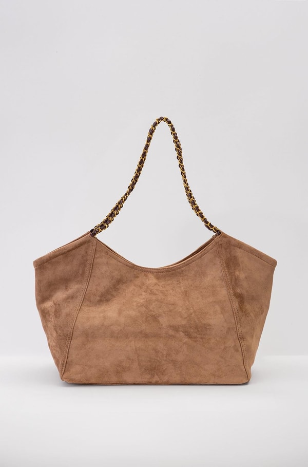 LevidorHaki Uzun Zincir Askılı Büyük Omuz Çantası