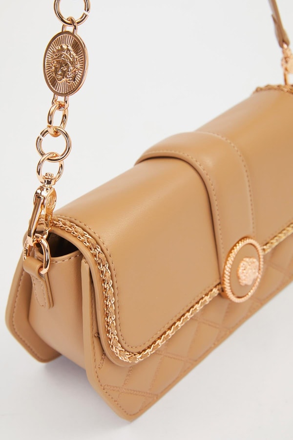 LevidorHaki Yuvarlak Toka Detay Omuz Çantası