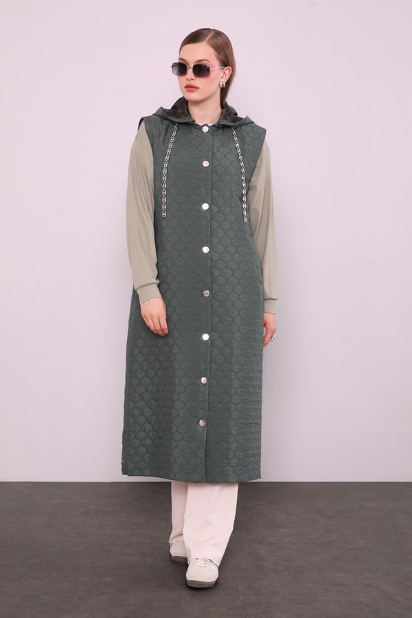 LevidorHaki Zincir Detaylı Yelek