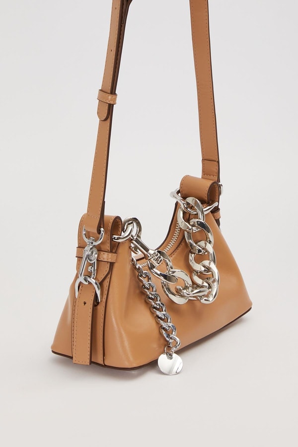 LevidorHaki Zincir Halka Detaylı Omuz Çantası