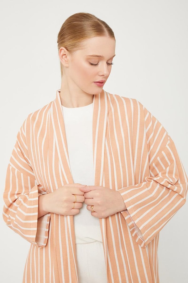 LevidorHardal Çizgili Desen Kimono Takım