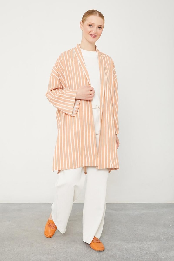 LevidorHardal Çizgili Desen Kimono Takım