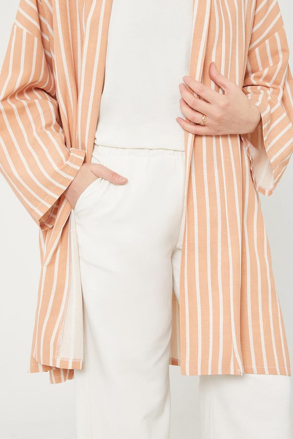 LevidorHardal Çizgili Desen Kimono Takım