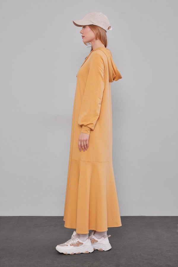 LevidorHardal Kapuşonlu Gizli Cep Detaylı Elbise