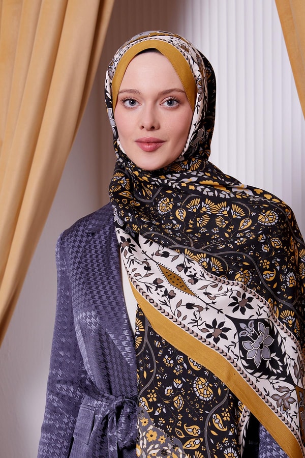 LevidorHardal Kenar Motif Desen Royal Şal