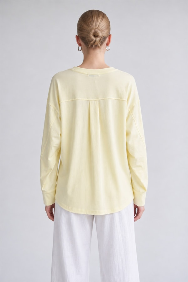Levidorİki İplik İnce Sweatshirt Açık Sarı