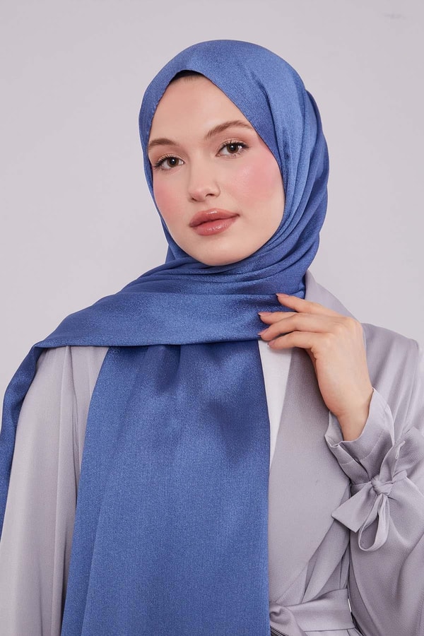 Levidorİndigo Altıgen Desen Diamond Şal