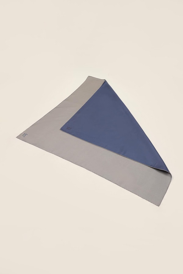 Levidorİndigo Çift Taraflı Twill İpek Eşarp