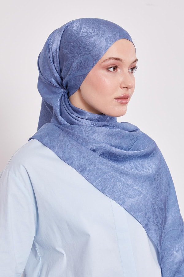 Levidorİndigo Etnik Desen İtalyan Jakar Şal