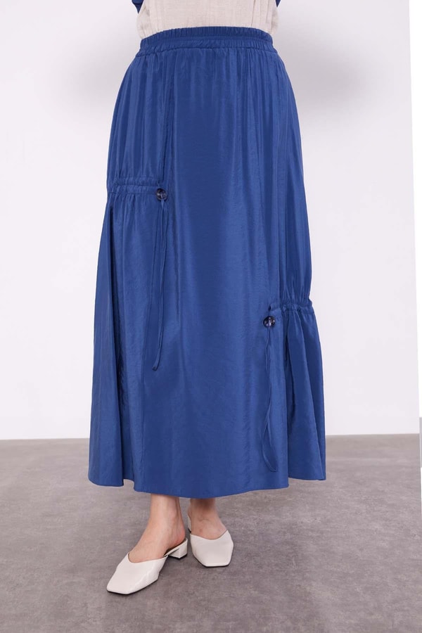 Levidorİndigo Gizli Fermuar Detaylı Etek Takım