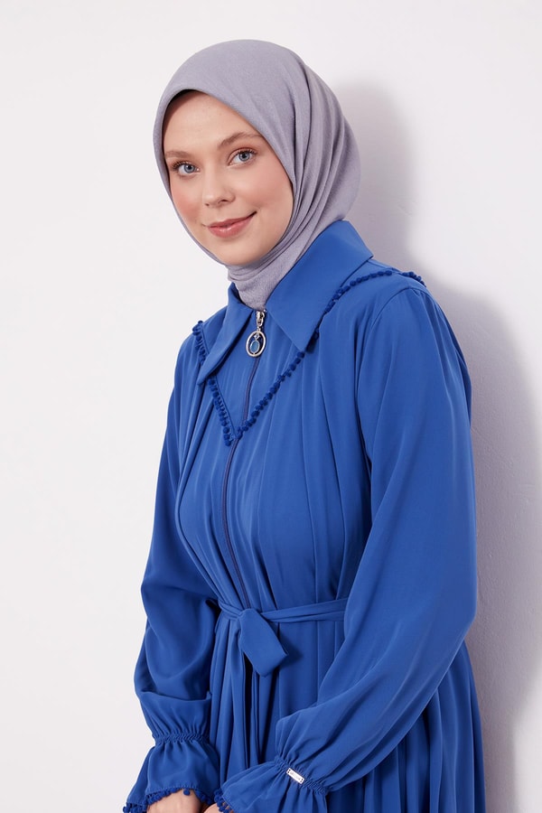 Levidorİndigo Gömlek Yaka Ponponlu Ferace