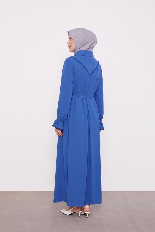 Levidorİndigo Gömlek Yaka Ponponlu Ferace