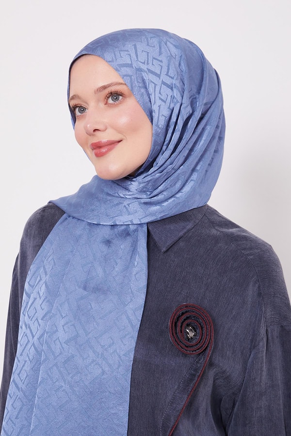 Levidorİndigo L Desen İtalyan Jakar Şal