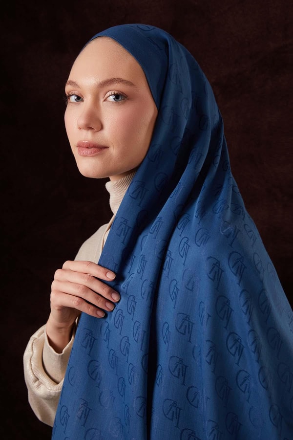 Levidorİndigo LVD Baskılı Naia Jakar Şal