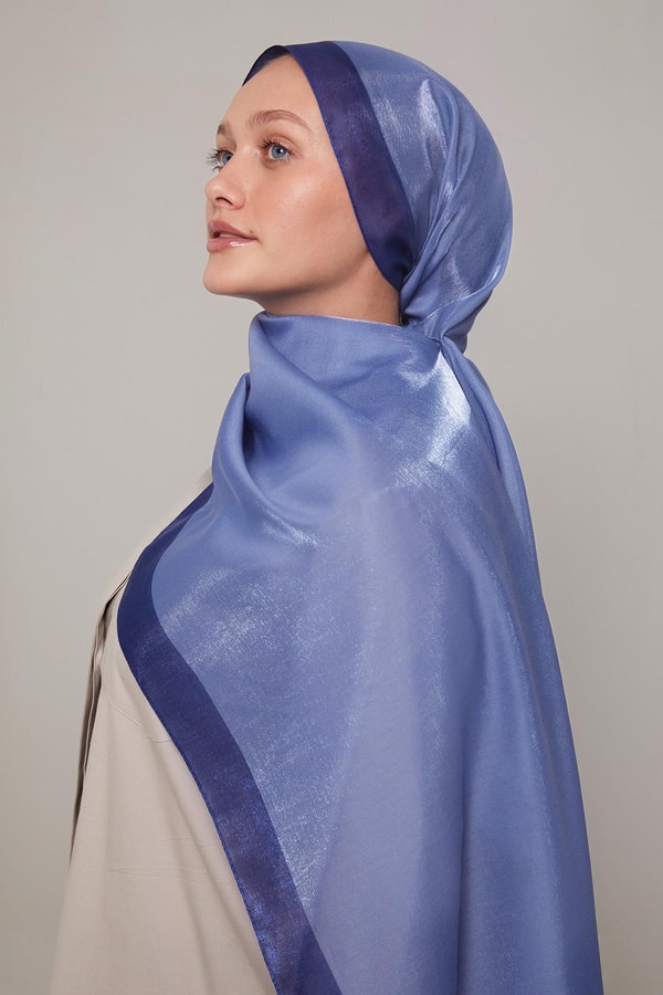 Levidorİndigo Şerit Desen Kehribar Şal