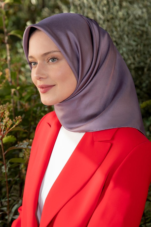 LevidorK.Mavi Çift Taraflı Twill İpek Eşarp