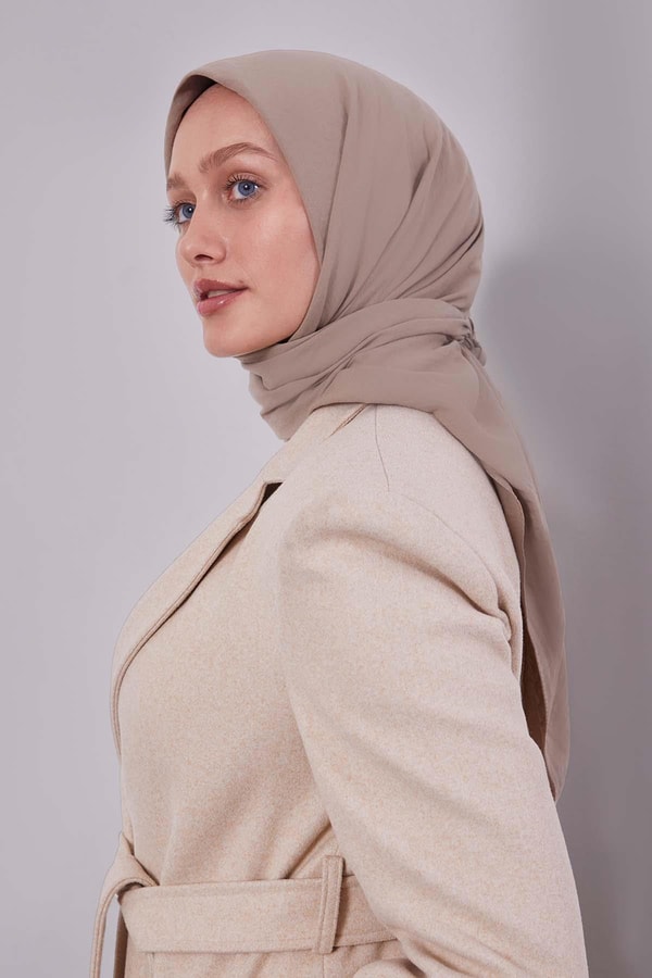 LevidorK.Bej Pamuklu Cazz Kare Eşarp