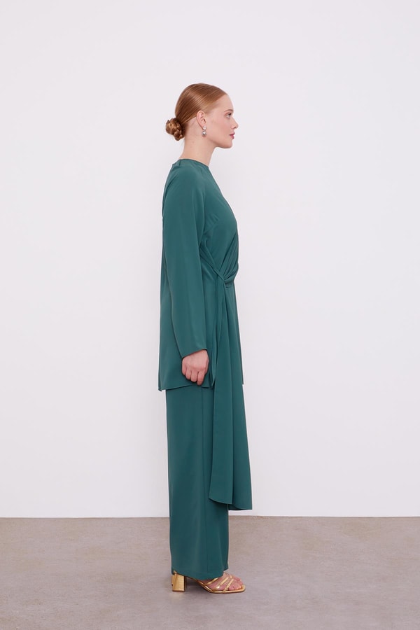 LevidorK.Yeşil ALLER BAĞLAMA İŞLEMELİ İKİLİ TAKIM