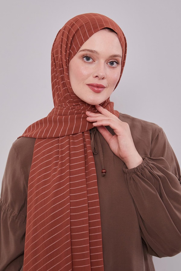 LevidorK.Bordo Çizgili Cazz Şal