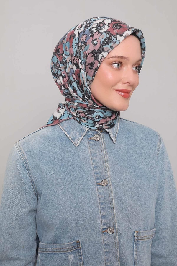 LevidorK.Pudra Yonca Desen Soft Eşarp