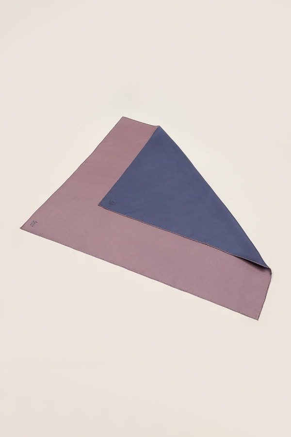 LevidorK.Mavi Çift Taraflı Twill İpek Eşarp