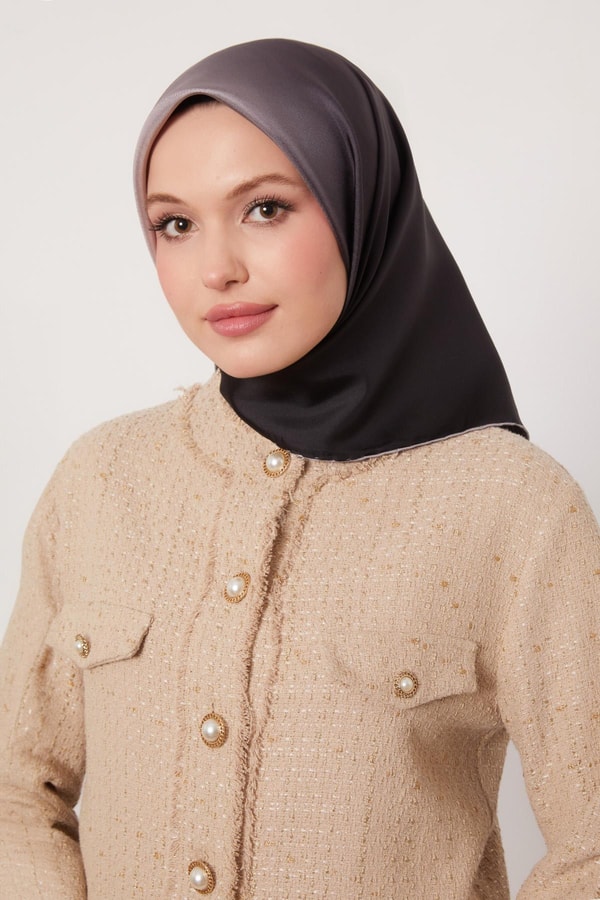 LevidorK.Pudra Geçişli Twill İpek Eşarp