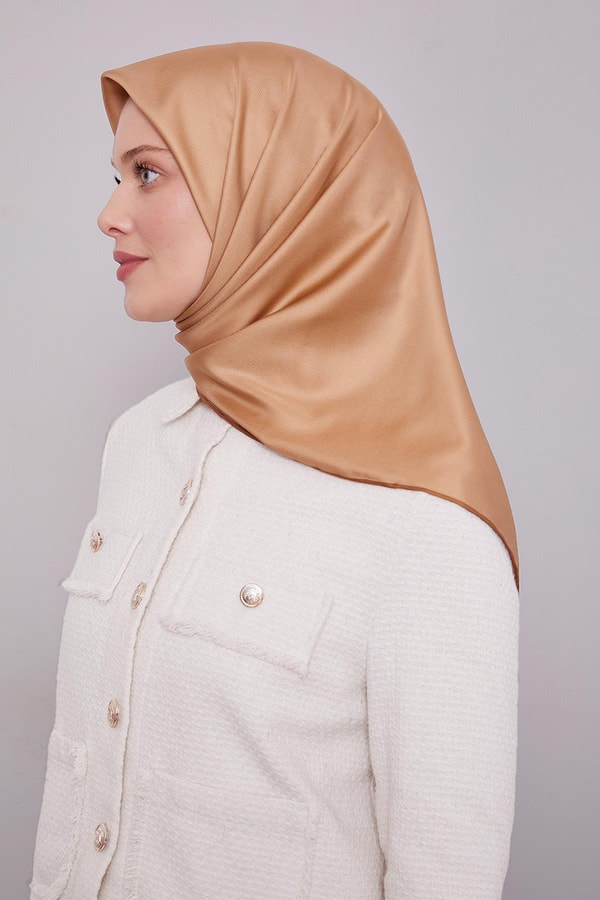 LevidorK.Bej Düz Renk Trend Twill Eşarp