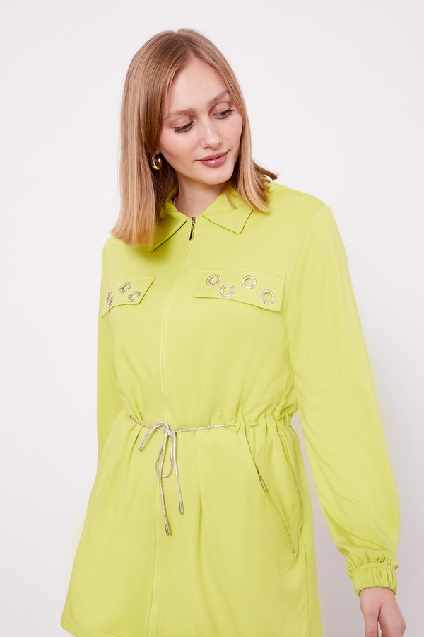 LevidorK.Yeşil Cepli Belden Büzgülü İkili Takım