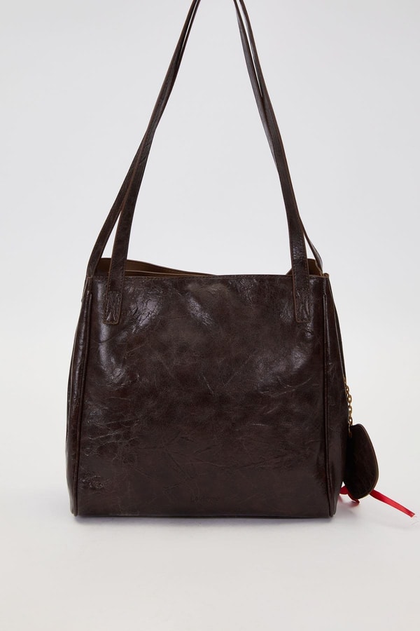 LevidorK.Bordo Örgü Aksesuar Detaylı Omuz Çantası