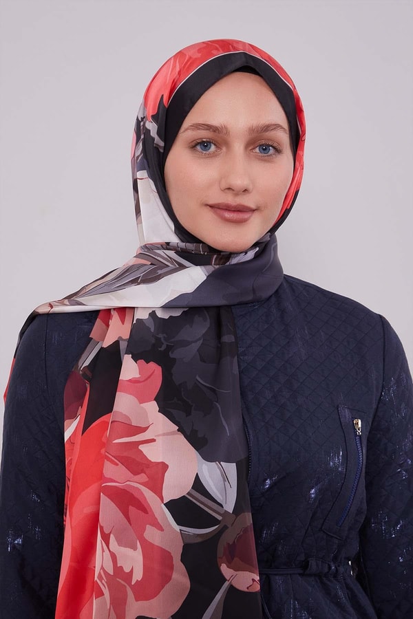 LevidorK.Pembe Lotus Desen Hint İpeği Şal