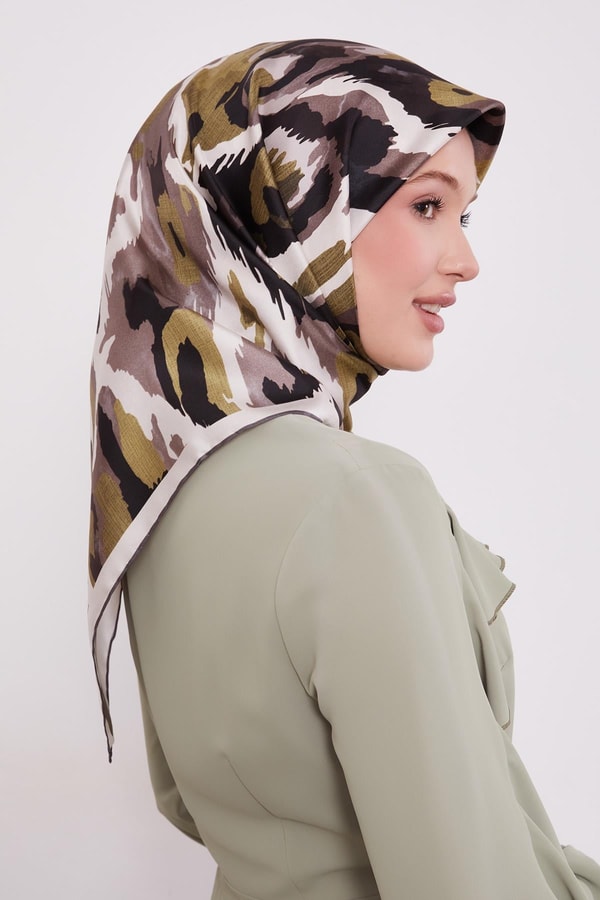 LevidorK.Vizon Kamuflaj Desen Twill İpek Eşarp