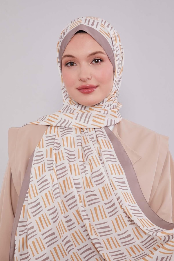 LevidorK.Vizon Kare Çizgi Desen Club Şal