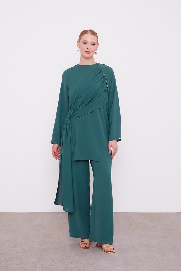 LevidorK.Yeşil ALLER BAĞLAMA İŞLEMELİ İKİLİ TAKIM