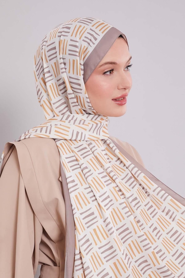 LevidorK.Vizon Kare Çizgi Desen Club Şal