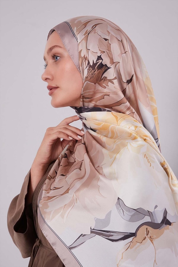 LevidorK.Vizon Lotus Desen Hint İpeği Şal