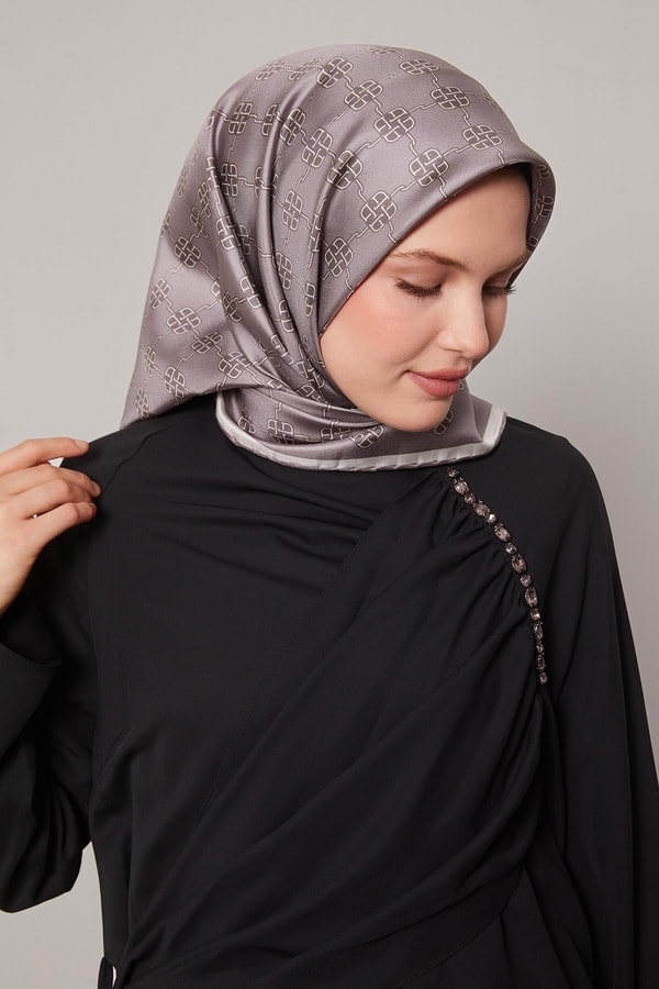 LevidorK.Vizon Mini Yonca Desen Twill İpek Eşarp