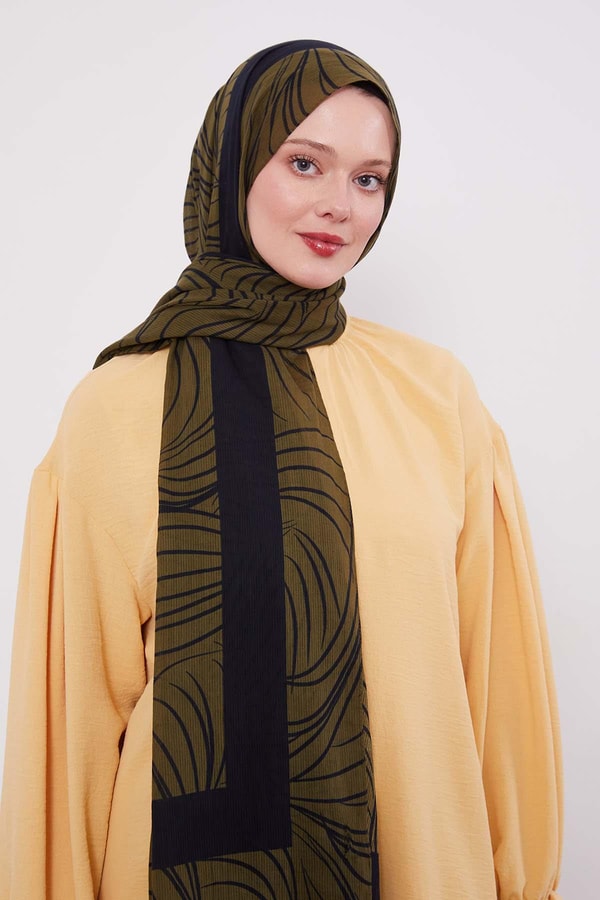 LevidorK.Yeşil Tropikal Pamuklu Şal