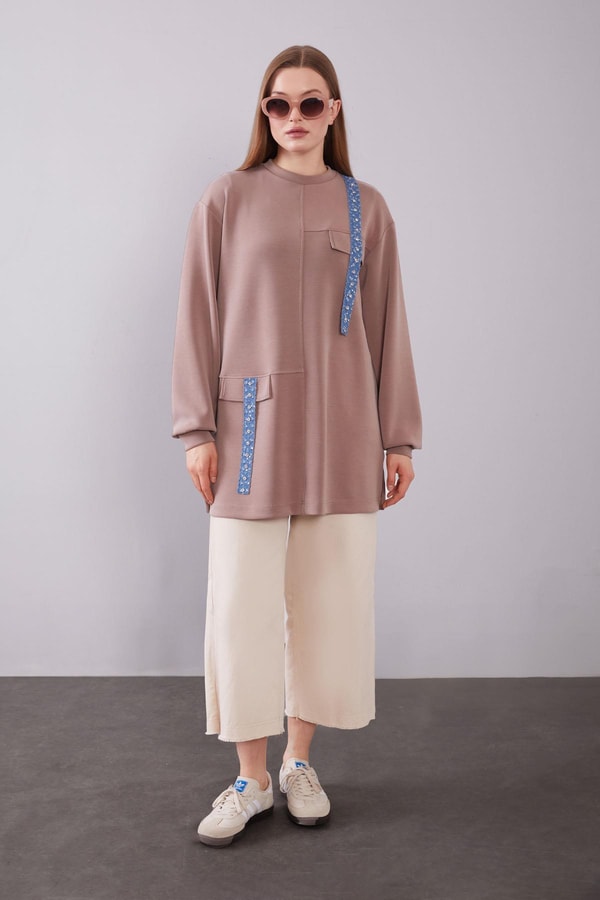 LevidorK.Vizon Kot Şerit Detaylı Sweat