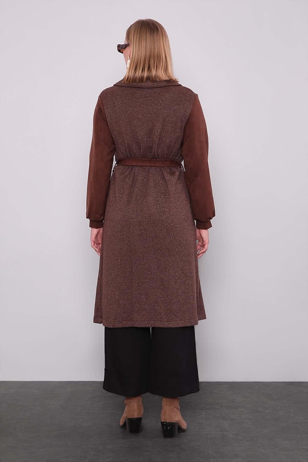 LevidorKahve Bel Bağlamalı Süet Kap