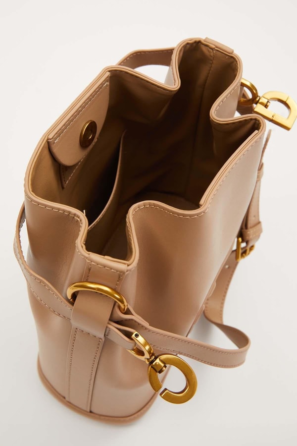 LevidorKahve Büzgü Detaylı Omuz Çantası